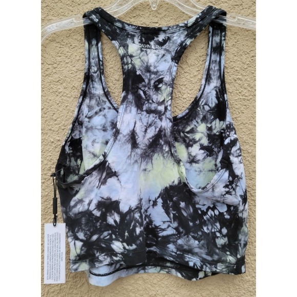 Calvin Klein Tie Dyed Cropped Racerback Top Large - Picture 4 of 13
